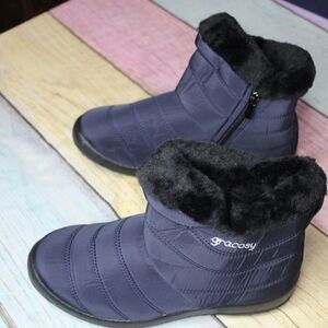 Women's Faux Fur Lined Snow Ankle Boots Size 6